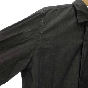 PAUL SMITH シャツ L 長袖 ステッチデザイン コットン ダークグレー /NU GY18