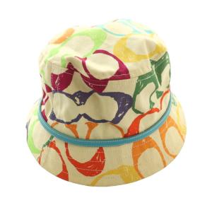 レインボー シグネチャー バケット ハット 帽子 M/L マルチカラー アイボリー オレンジ /SS OS