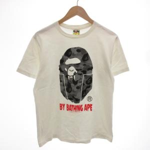 Tシャツ TEE カットソー APE HEAD エイプヘッド 半袖 ロゴ 迷彩 M 白 ホワイト /YJ