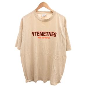 Tシャツ 半袖 ロゴプリント S ベージュ /JS AA GY18