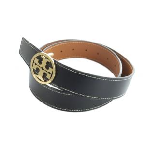 ベルト ロゴ レザー 革 ゴールド金具 黒 ブラック GY18 /MQ
