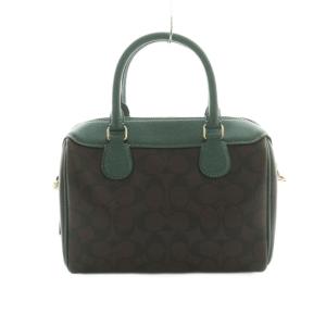 COACH ミニベネットサッチェル 2WAY ボストンバッグ ハンドバッグ ショルダーバッグ シグネチャー柄 バイカラー