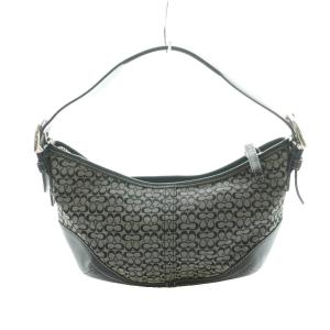 COACH ミニホーボバッグ シグネチャー柄 レザー キャンバス グレー /SS OS GY18