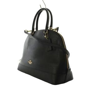 COACH シエラ サッチェル ショルダーバッグ ハンドバッグ 2way レザー 黒 ブラック 無地 F57524