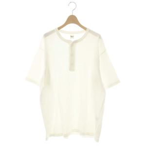 Tシャツ カットソー 半袖 ヘンリーネック L 白 ホワイト /RR GY18