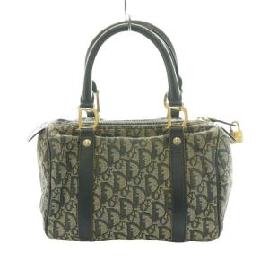 Christian Dior トロッター柄ミニボストンバッグ グレー