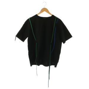 Tシャツ カットソー F 黒 ブラック 半袖 デザインストリングス 無地 522140270301 /YM