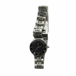 YVES SAINT LAURENT 5421-H10058Y 腕時計 ウォッチ クォーツ 黒文字盤 ロゴ シルバー色 GY18 /MQ