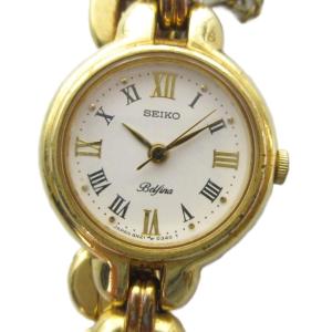 ジャンク品 4N21-0150 Belfina ベルフィーナ 腕時計 ウォッチ クォーツ 白文字盤 ゴールドカラー