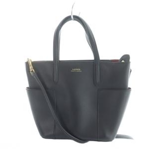 ハンドバッグ ショルダー 2WAY レザー ロゴ 黒 ブラック GY18 /MQ