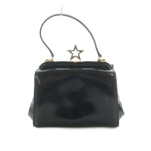MOSCHINO ハンドバッグ エナメルレザー 星モチーフ 黒 /MI GY18