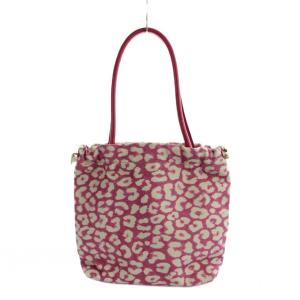 FURLA トートバッグ ハンド レオパード キャンバス レザー 総柄 ピンク GY11 /MQ