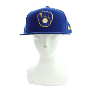 NEW ERA キャップ 帽子 MLB ロゴ 刺繍 7 3/4 青 ブルー GY18 /MQ
