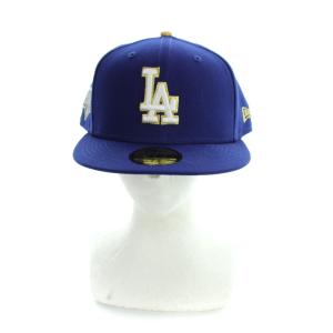 NEW ERA キャップ LA WORLD SERIES CHAMPIONS ロゴ 帽子 刺繍 7 3/4 青 ブルー
