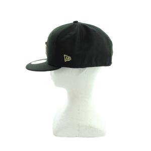 NEW ERA キャップ 帽子 刺繍 ロゴ 7 3/4 黒 ブラック GY18 /MQ