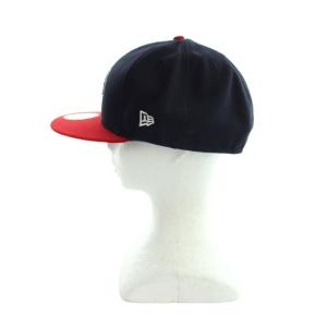 NEW ERA キャップ 帽子 刺繍 ロゴ 7 3/4 紺 ネイビー 赤 レッド GY18 /MQ