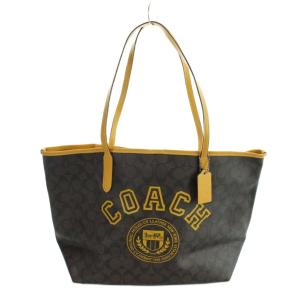 CB869 トートバッグ ハンド PVC レザー ロゴ シグネチャー 茶 ブラウン GY18 /MQ