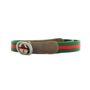 GUCCI ベルト 切替 インターロッキング シェリーライン ゴールド金具 マルチカラー GY11 /MQ OH