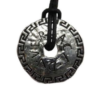 ネックレス アクセサリー ペンダント ロゴ ラウンド シルバー色 GY18 /MQ