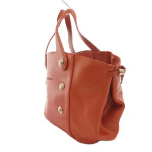 Longchamp ハンドバッグ 手提げ レザー 型押しロゴ 茶 ブラウン /FF GY11