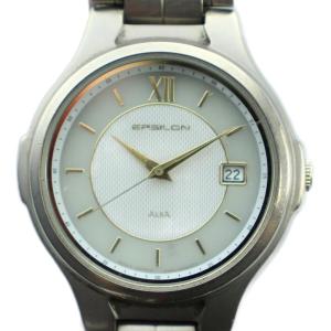 ALBA アルバ V145-0D70 イプシロン 腕時計 ウォッチ ソーラー カレンダー付き シルバー色
