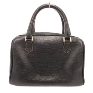 CELINE オールドセリーヌ ミニ ボストンバッグ ハンドバッグ マカダム 型押し レザー 黒 ブラック /JS GY11
