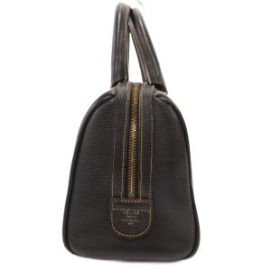 CELINE オールドセリーヌ ミニ ボストンバッグ ハンドバッグ マカダム 型押し レザー 黒 ブラック /JS GY11
