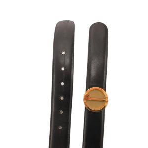 dunhill レザーベルト ロゴバックル イングランド製 36/90 黒 ブラック /JS GY18