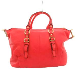 COACH ショルダーバッグ ハンド 2WAY レザー ロゴ 金具 赤 レッド 21222 /FF  GY18