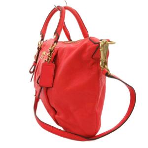 COACH ショルダーバッグ ハンド 2WAY レザー ロゴ 金具 赤 レッド 21222 /FF  GY18