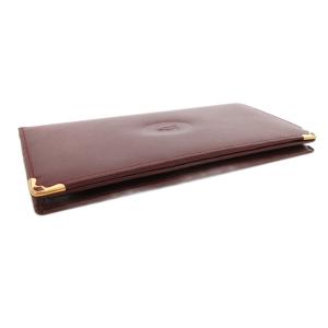 Cartier マストライン  二つ折り財布 ウォレット 札入れ レザー ロゴ ボルドー /FF GY18