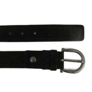 Salvatore Ferragamo ベルト スエード レザー バックル ロゴ 105?p 黒 ブラック /XZ GY11