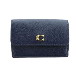 トライフォールド CM437 三つ折り財布 ウォレット レザー Cロゴ 紺 ネイビー GY18 /MQ