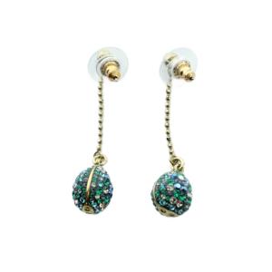 SWAROVSKI ピアス アクセサリー 両耳用 ロゴ ラインストーン ドロップ ゴールド色 GY18 /MQ