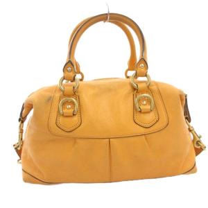 COACH ハンドバッグ ショルダー レザー ロゴ 2way ゴールドカラー金具 チャーム 黄 イエロー /FF 