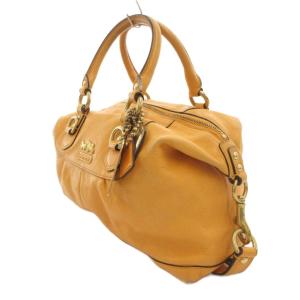 COACH ハンドバッグ ショルダー レザー ロゴ 2way ゴールドカラー金具 チャーム 黄 イエロー /FF 
