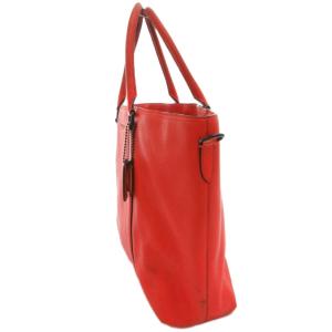 COACH トートバッグ 手提げ 型押しレザー ロゴ 赤 レッド 71807 /FF GY11