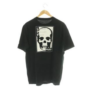 バックプリントTシャツ 半袖 スカル ロゴ L ブラック /MY OS GY17