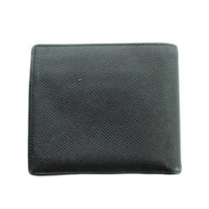 BVLGARI 二つ折り財布 ウォレット レザー 型押しロゴ 黒 ブラック GY18 /MQ OH