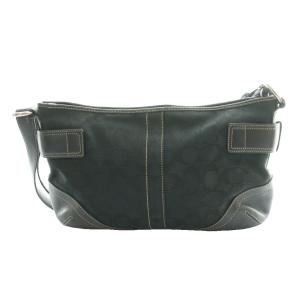 COACH シグネチャー ショルダーバッグ キャンバス レザー 黒 ブラック /SS OS GY18