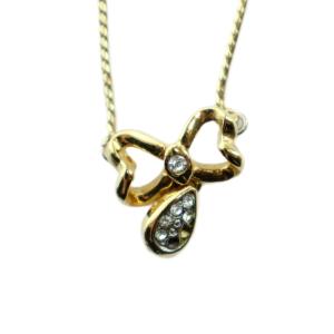 ネックレス アクセサリー ペンダント リボン ラインストーン ゴールド色 GY18 /MQ
