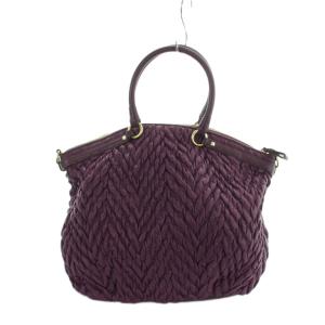 COACH F18634 マディソン キルテッド ハンドバッグ トート レザー 紫 GY18 /MQ