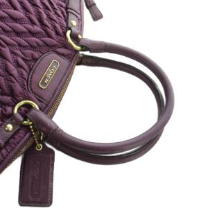 COACH F18634 マディソン キルテッド ハンドバッグ トート レザー 紫 GY18 /MQ