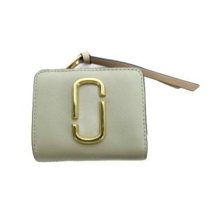 M0014282 088 二つ折り財布 ウォレット レザー ダブルJ ラウンドファスナー ベージュ ピンク