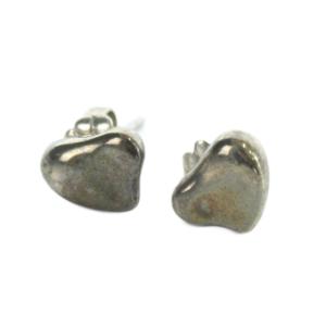 カーブドハート ピアス アクセサリー 両耳用 Silver925 ロゴ シルバー色 GY11 /MQ OH