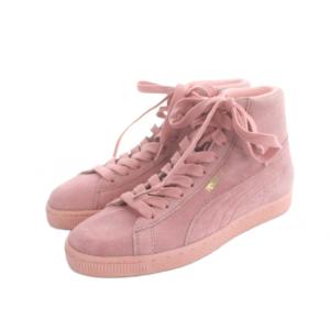 PUMA 35546007 ハイカットスニーカー シューズ 靴 スエード ロゴ 24.5cm ピンク GY11 /MQ