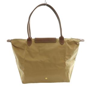Longchamp ル・プリアージュ Le Pliage トートバッグ ハンド ナイロン レザー ベージュ 茶 ブラウン /SS