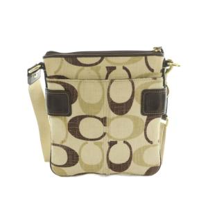 COACH ショルダーバッグ キャンバス シグネチャー柄 生成り 茶 41464 /MI GY17