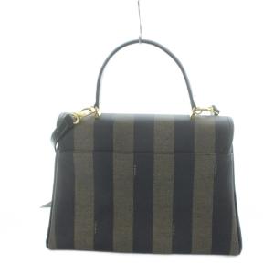FENDI ハンドバッグ ショルダー 2WAY レザー  PVC ペカン柄 ブラウン