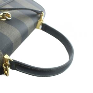 FENDI ハンドバッグ ショルダー 2WAY レザー  PVC ペカン柄 ブラウン